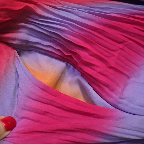 KOBI HALPERIN Jules Maxi Cocktail Dress Size M 4QH Scarlet Multi With Pockets** - Picture 5 of 5